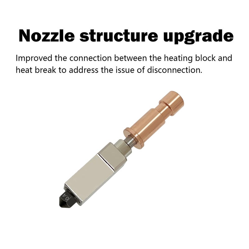 HzdaDeve رأس طباعة سيراميك هوت إند لمجموعة كوبا S1 هوت إند كيت ترقية كتلة الحرارة Cartridge تسخين 200K ترمستور فوهة فولاذية صلبة مع غطاء سيليكون إضافي 2PK ل Anycubic كوبا S1/ACE Pro - Image 5